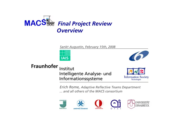 final project review overview