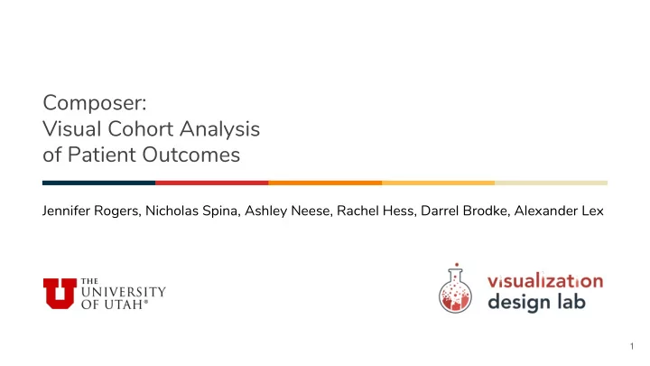 composer visual cohort analysis of patient outcomes