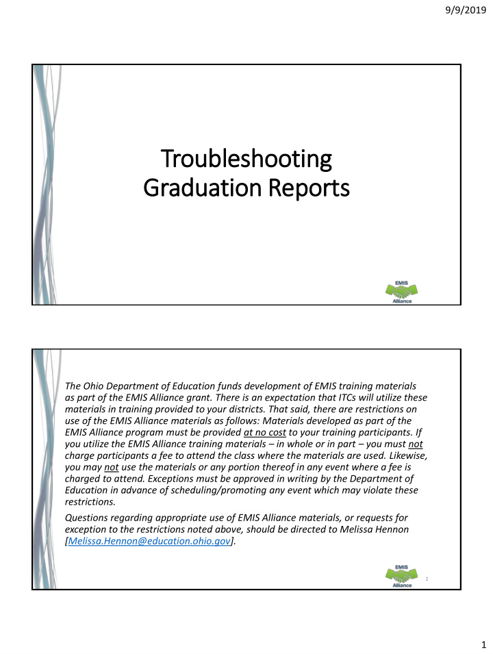 troubleshooting graduatio ion rep eports