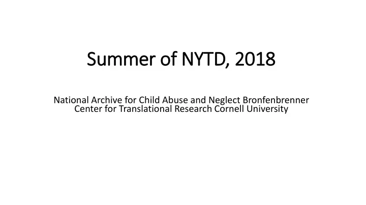 summer r of n nytd ytd 2018 2018