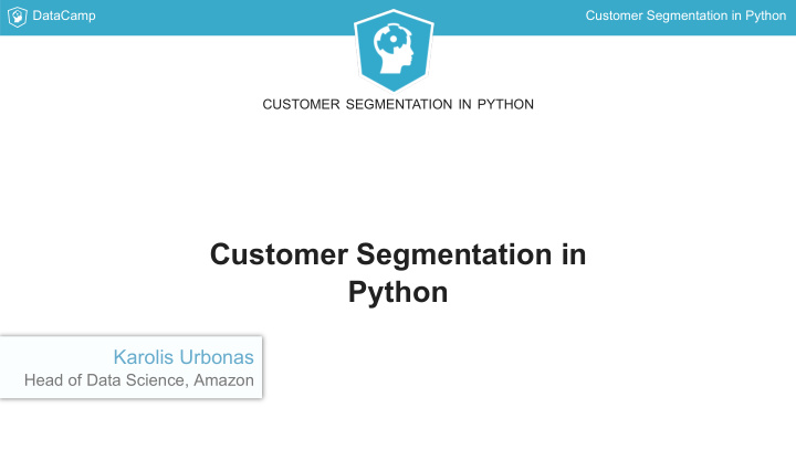 customer segmentation in python