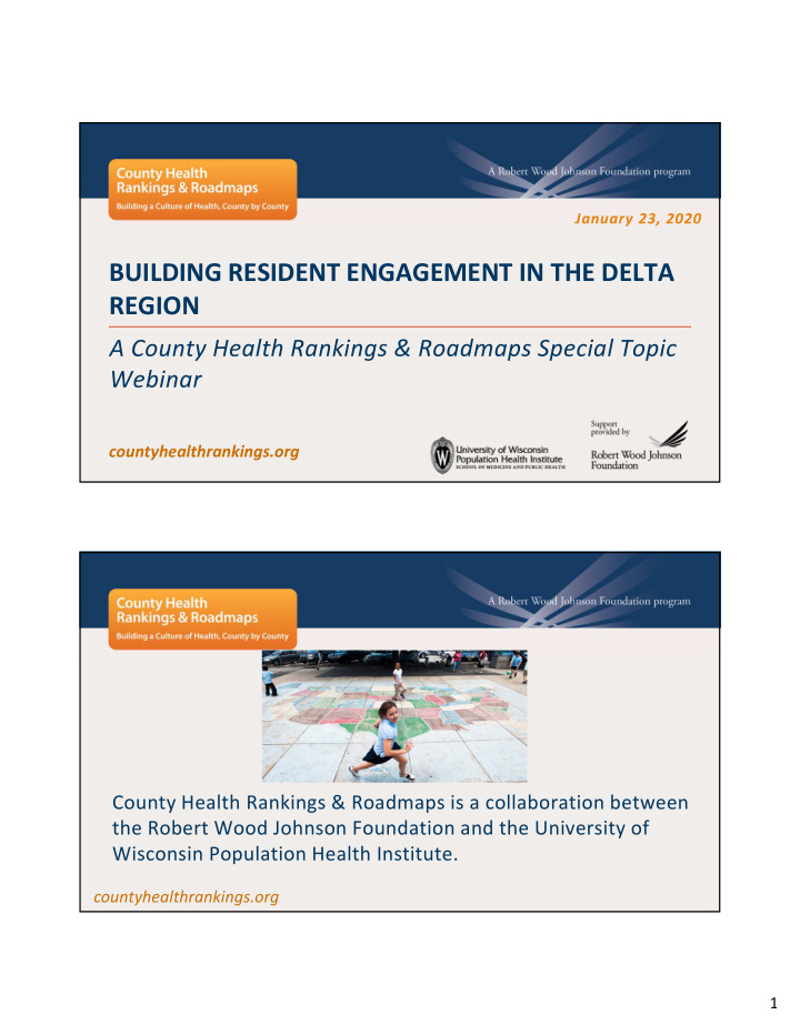 building resident engagement in the delta region