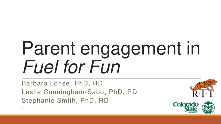 parent engagement in fuel for fun