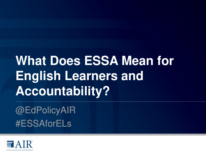 what does essa mean for