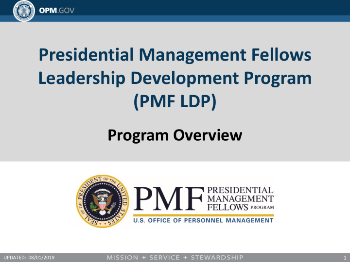 presidential management fellows leadership development