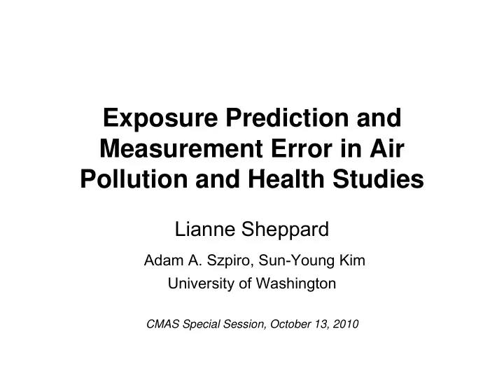 exposure prediction and exposure prediction and