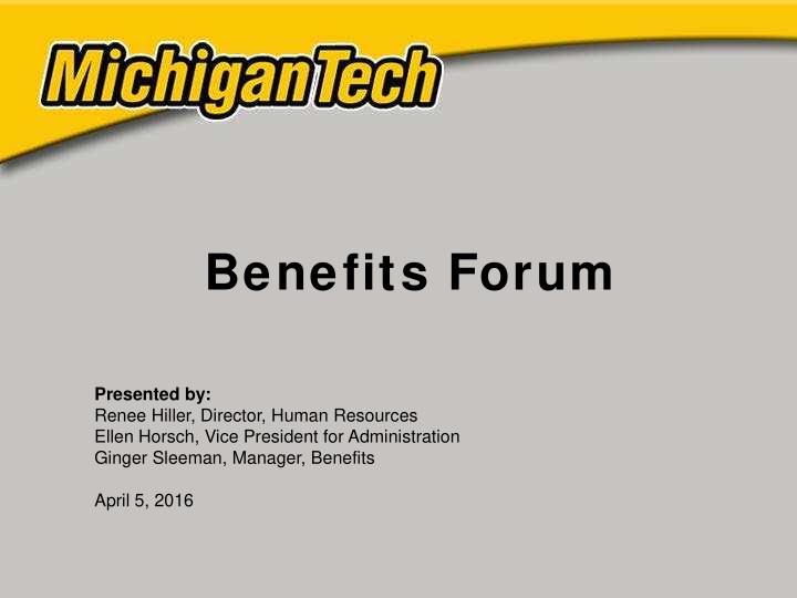 benefits forum