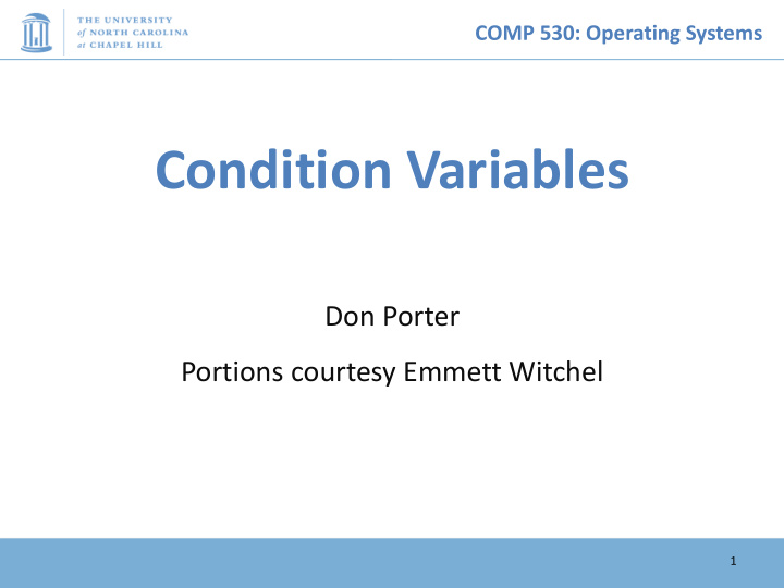 condition variables