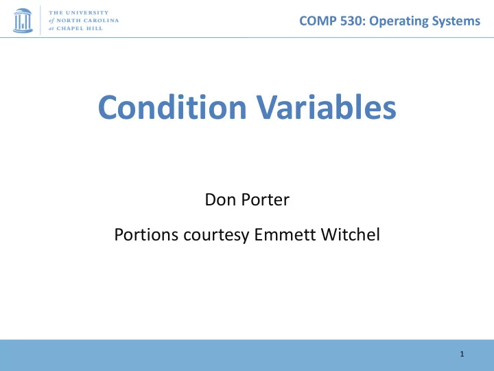 condition variables