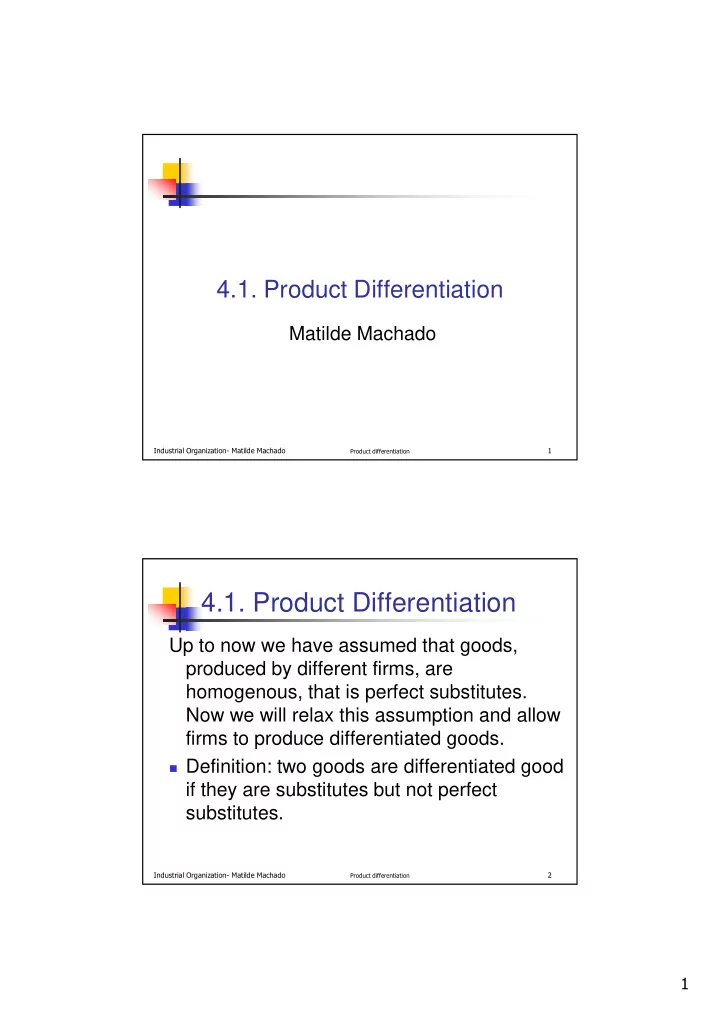 4 1 product differentiation