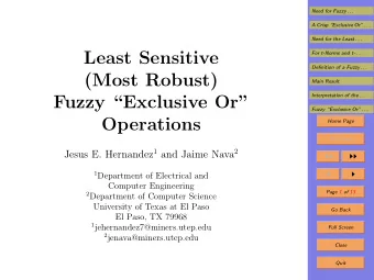 Least Sensitive  For t-Norms and t- . . .  Definition of a Fuzzy . . .  (Most Robust)  Main Result
