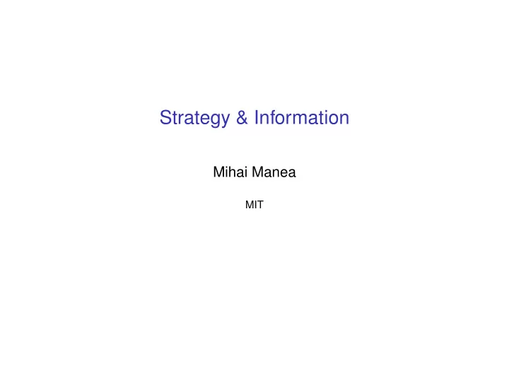 strategy information