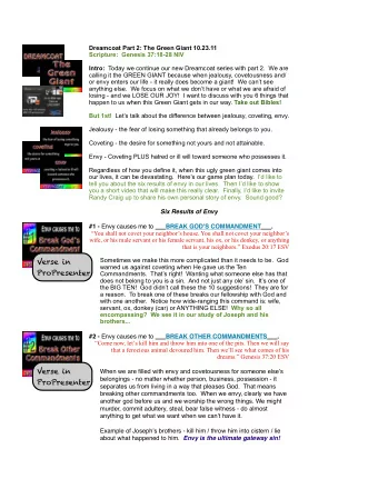 Verse in  warned us against coveting when He gave us the Ten  ProPresenter  Commandments.  Thats