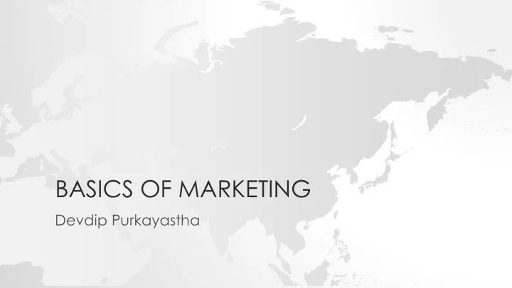 basics of marketing