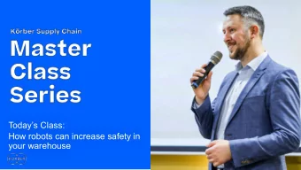 How robots can increase safety in  your warehouse  Speakers  Thomas Goldsby  John Santagate