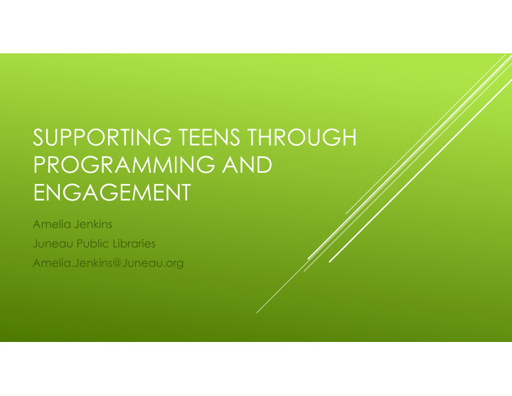 supporting teens through programming and engagement