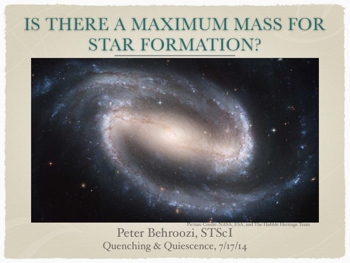 is there a maximum mass for star formation