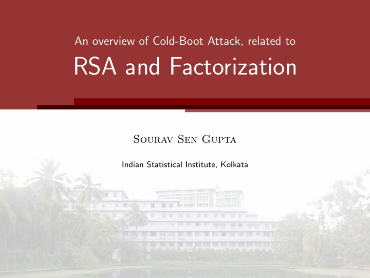 rsa and factorization
