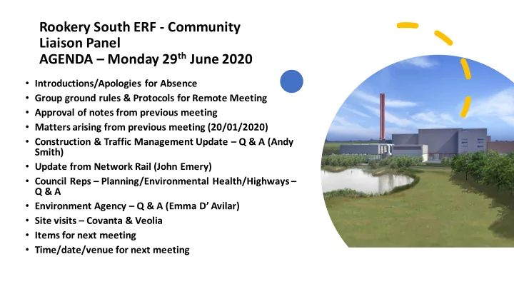 liaison panel agenda monday 29 th june 2020