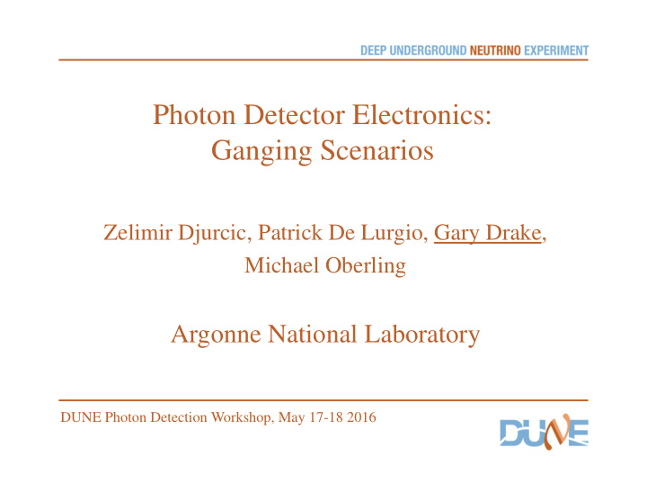 photon detector electronics ganging scenarios