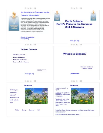 Earth Science:  students and teachers. These materials may not be  used for any commercial purpose