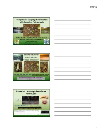 Ranavirus  Landscape  Prevalence    Tennessee  Ponds    Hoverman  et  al.