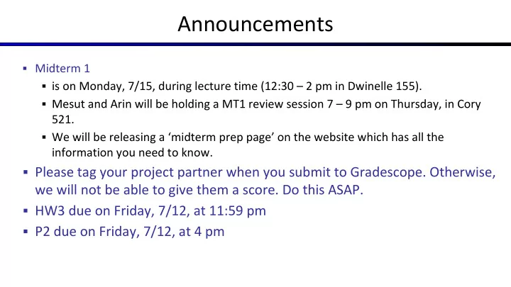 announcements