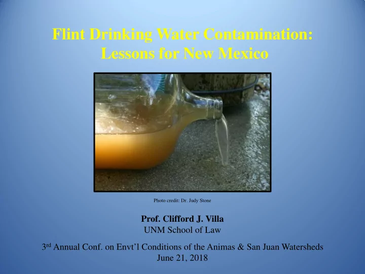 flint drinking water contamination lessons for new mexico