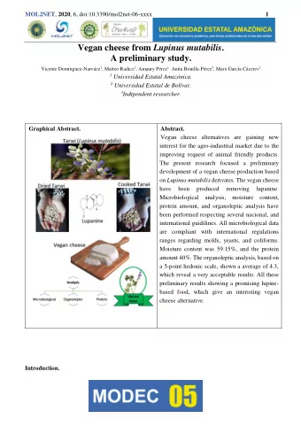 A preliminary study. Vicente Domnguez-Narvez 1 , Matteo Radice 1 , Amaury Prez 1 Anita