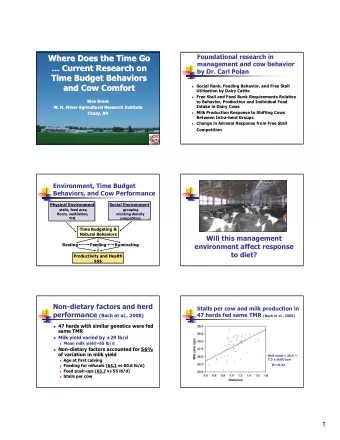 Where Does the Time Go  Where Does the Time Go  Foundational research in  management and cow