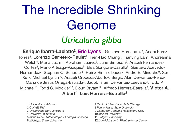 the incredible shrinking genome