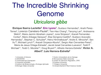 The Incredible Shrinking  Genome  Utricularia gibba Enrique Ibarra-Laclette 2 , Eric Lyons 1 ,