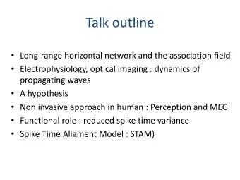 Talk outline  Long-range horizontal network and the association field  Electrophysiology,