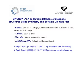 k =0  structures (Type I or III MSG symmetry). The most interesting ones for magneto-structural