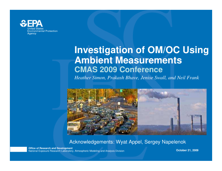 investigation of om oc using ambient measurements