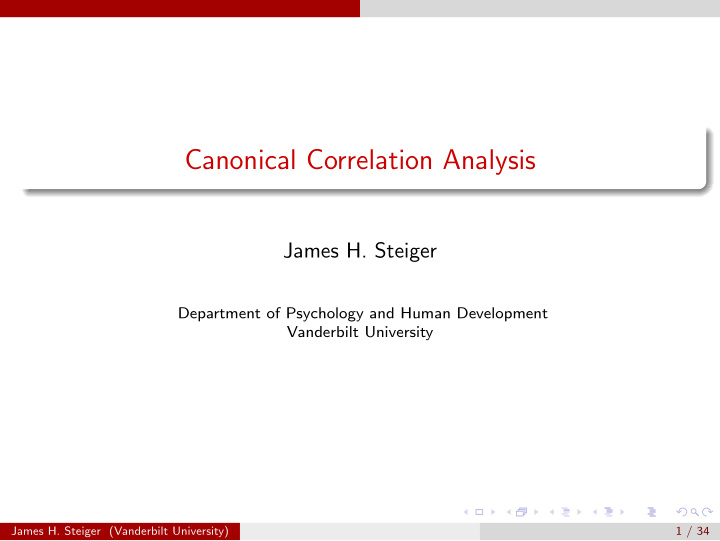canonical correlation analysis