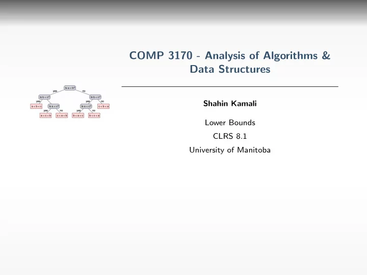 comp 3170 analysis of algorithms data structures