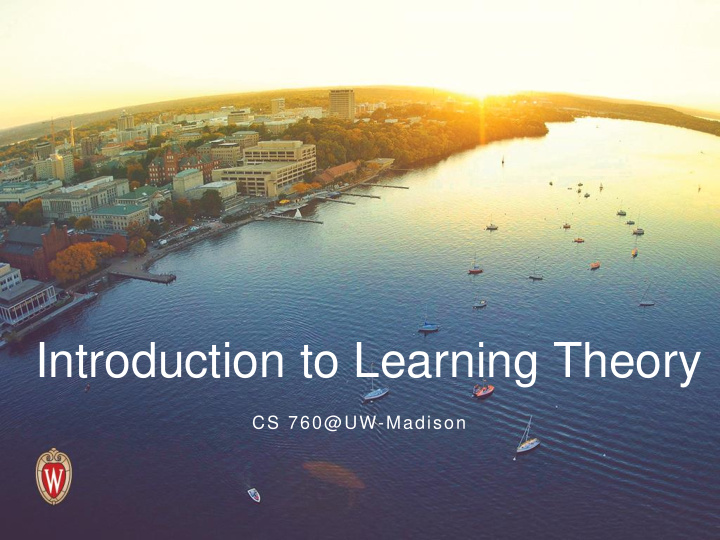 introduction to learning theory