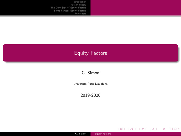 equity factors