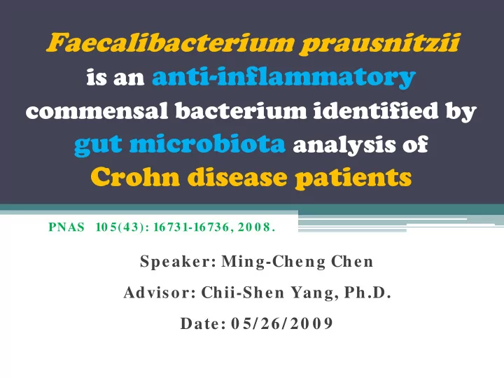 faecalibacterium prausnitzii