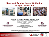 uses and application of alanine in sport nutrition