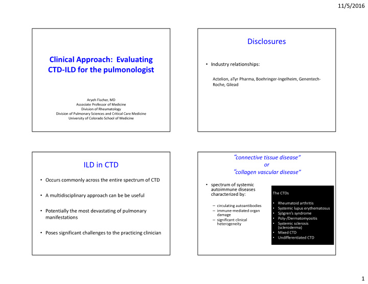 disclosures clinical approach evaluating