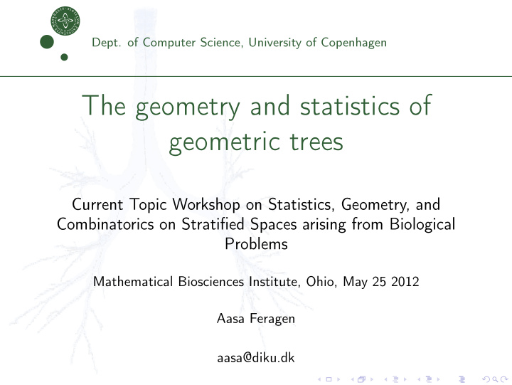the geometry and statistics of geometric trees