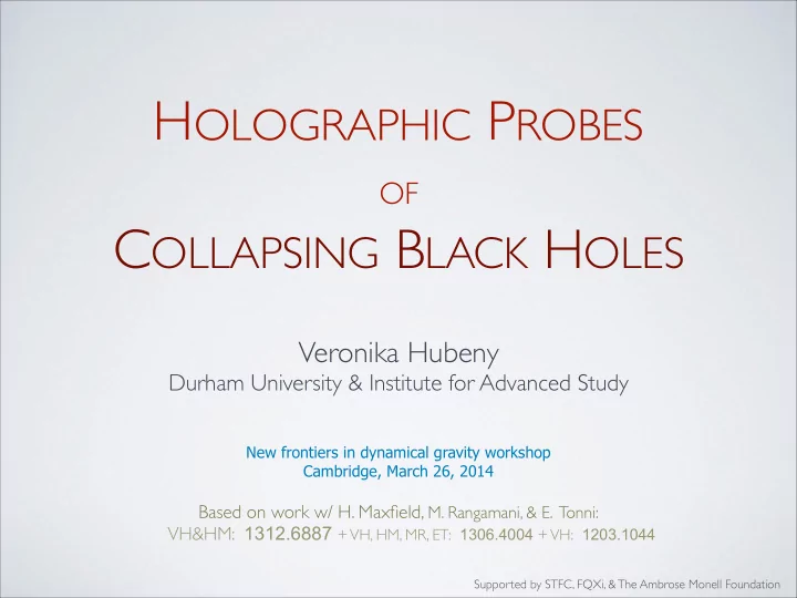 h olographic p robes of