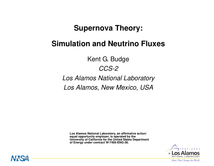 supernova theory simulation and neutrino fluxes