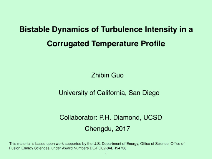bistable dynamics of turbulence intensity in a corrugated
