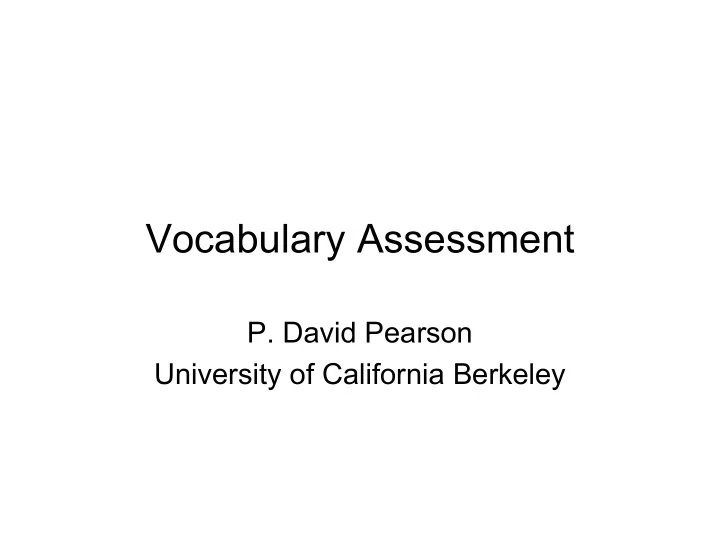 vocabulary assessment