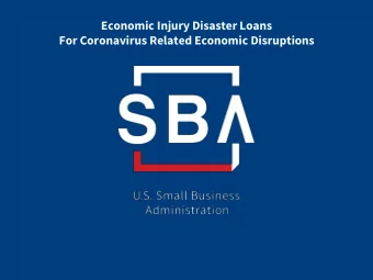 Economic Injury Disaster Loans  For Coronavirus Related Economic Disruptions  SBA Economic Injury