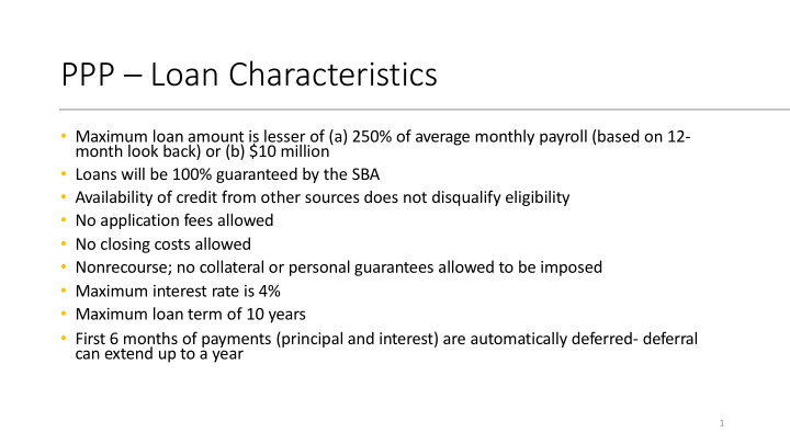ppp loan characteristics
