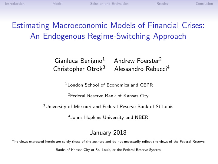 estimating macroeconomic models of financial crises an